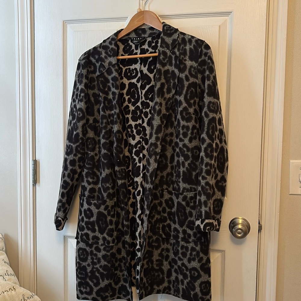 Tribal Leopard Print Fleece Coat/Jacket